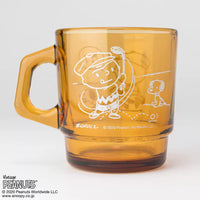 Fire King - Japan Peanuts 70's Celebration Collection Snoopy Mug Cup - Charlie Brown Amber Brown