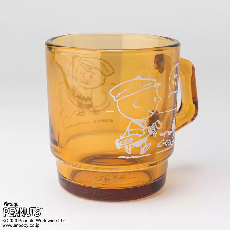 Fire King - Japan Peanuts 70's Celebration Collection Snoopy Mug Cup - Charlie Brown Amber Brown