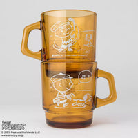 Fire King - Japan Peanuts 70's Celebration Collection Snoopy Mug Cup - Charlie Brown Amber Brown