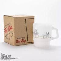 Fire King - Japan Peanuts 70's Celebration Collection Snoopy Mug Cup - Friends Together White