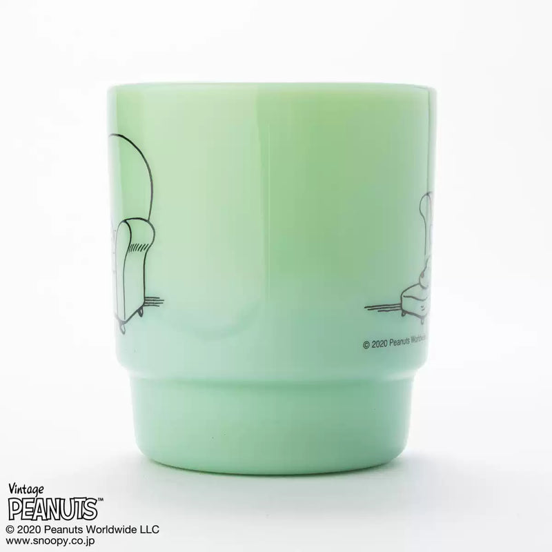 Fire King - Japan Peanuts 70's Celebration Collection Snoopy Mug Cup - Jadeite