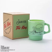 Fire King - Japan Peanuts 70's Celebration Collection Snoopy Mug Cup - Jadeite