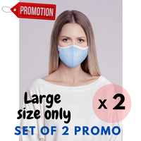 Promotion set of 2 - MEO Lite Reusable Mask 重用口罩 Blue KN95 PM0.1 - Large