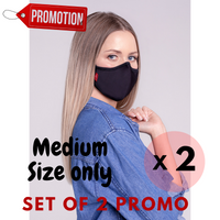 Promotion set of 2 - MEO Lite Reusable Mask 重用口罩 Black KN95 PM0.1 - Medium