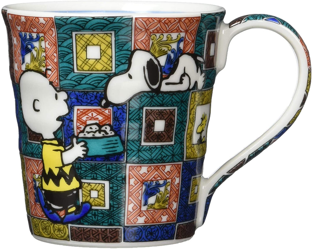 預售(二天後出貨) - Peanuts Snoopy 日本製史諾比杯九谷燒陶瓷杯石畳款