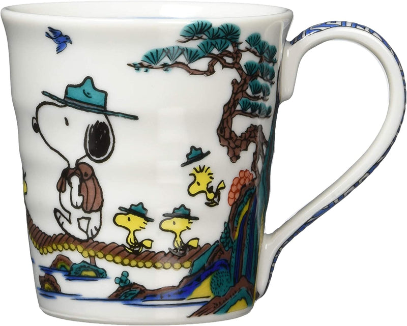 預售(二天後出貨) - Peanuts Snoopy 日本製史諾比杯 九谷燒陶瓷杯 石畳色 (史努比杯)